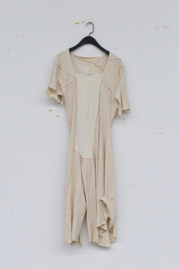 A Research of Elapsing Stitching Janes New series new series of knitted hemps white jumpsuit Z-7425